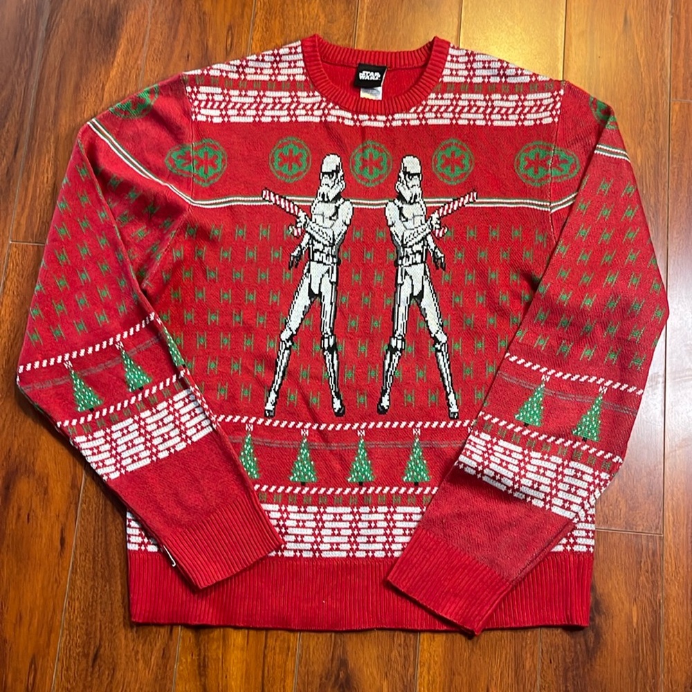 Star Wars Sweater Large Red Storm Tropper Christmas Holiday Long Sleeve | Large